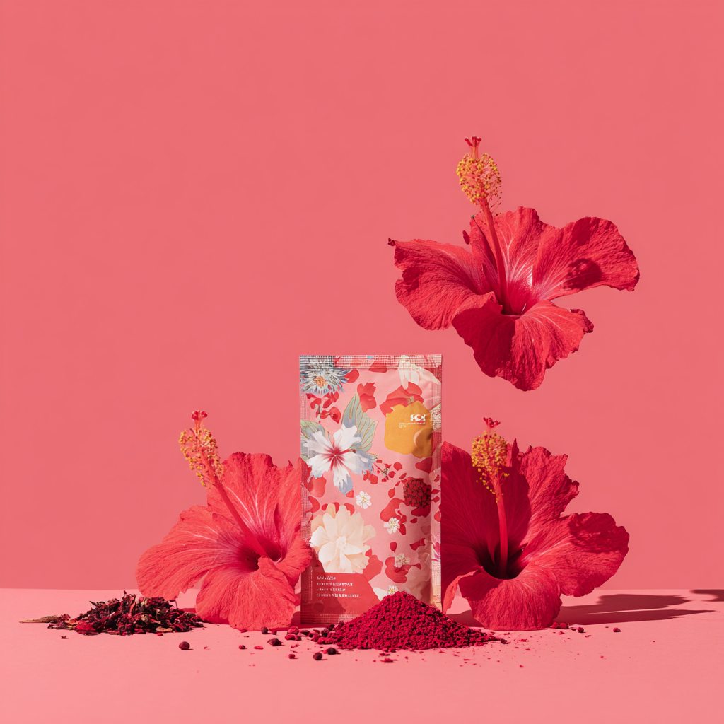 Teavore hibiscus tea powder packaging